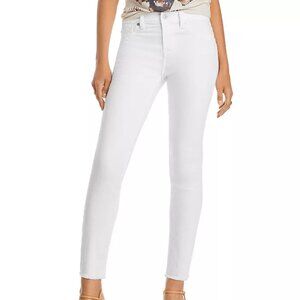 7 For All Mankind Roxanne Mid Rise Raw Hem Ankle Skinny Jeans